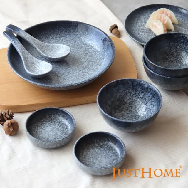 【Just Home】日式漸層陶瓷16件碗盤餐具組(碗 盤 餐具 入厝禮 禮盒組)