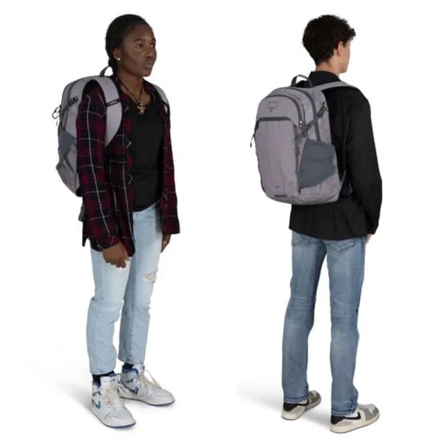 【Osprey】情人節禮物 Axis 24 多功能通勤電腦背包 聲波灰 Soundwave Grey(休閒後背包 雙肩後背包 筆電背包