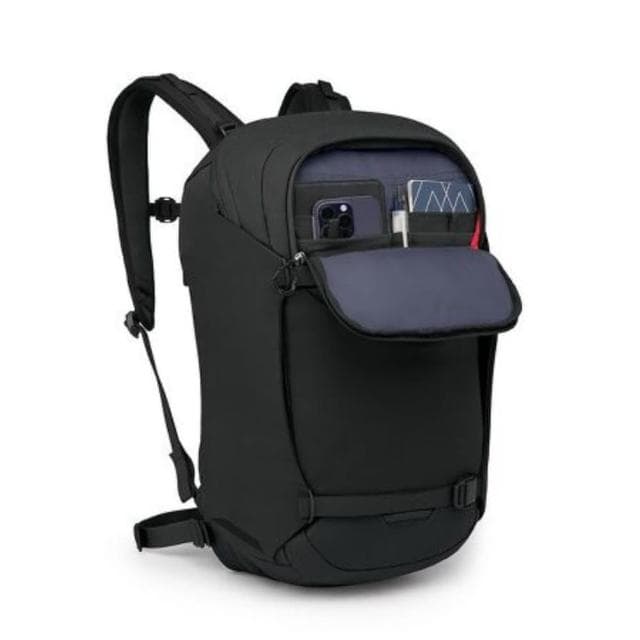 【Osprey】母親節禮物 Metron 24 通勤電腦背包 黑色(自行車通勤專用背包 電腦背包 筆電背包 日常背包)