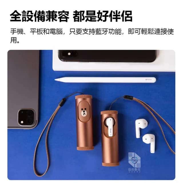 【LINE FRIENDS】限量版 真無線藍牙耳機 LFTE03 熊大版(IPX4防水 指紋觸控 無線耳機 降噪耳機)