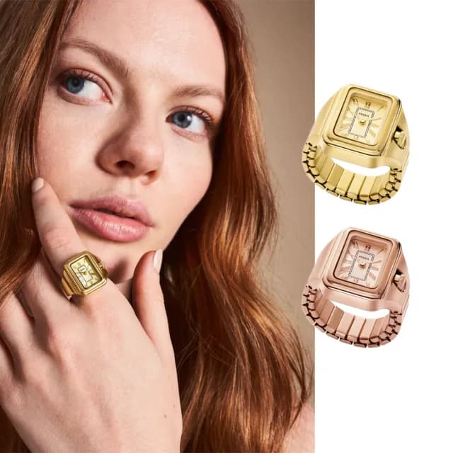 【FOSSIL 官方旗艦館】Raquel手錶戒指系列 不鏽鋼鍊帶 14MM 雙11限定(多色可選)