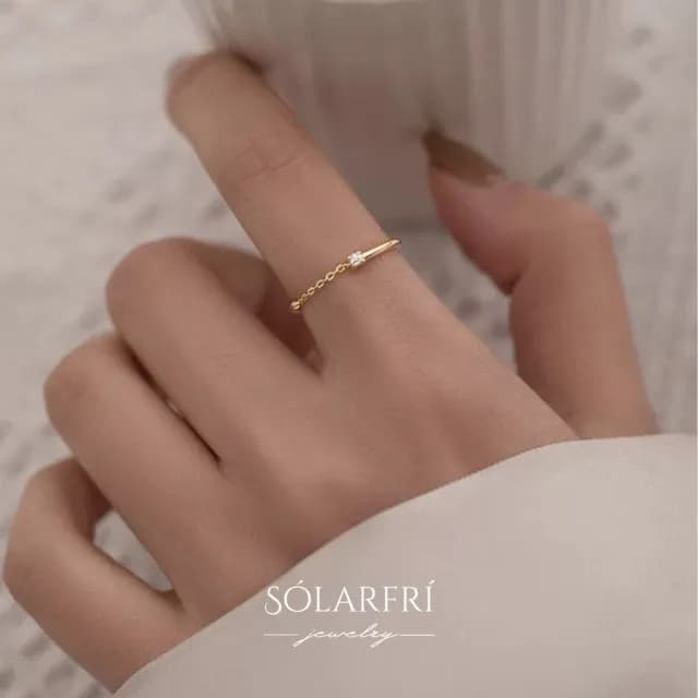 【SOLARFRi】輕奢閃耀戒指｜可調整戒圍大小禮盒包裝(閨蜜七夕生日情人女友禮物)