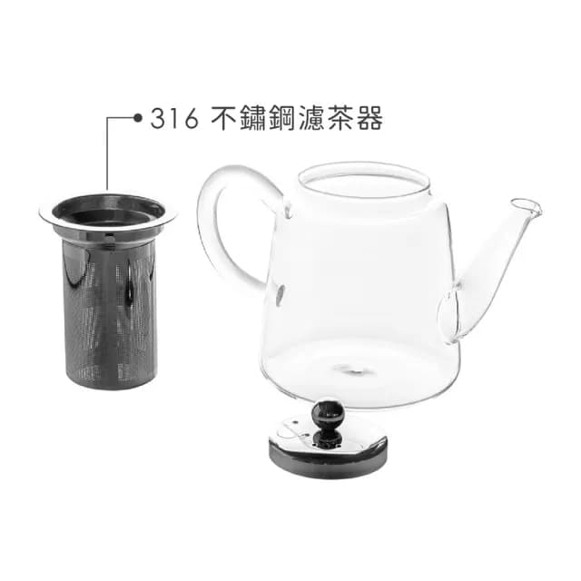 【Luigi Ferrero】Coffeina玻璃濾茶壺  1L / 泡茶 下午茶壺 茶具 88父親節禮物