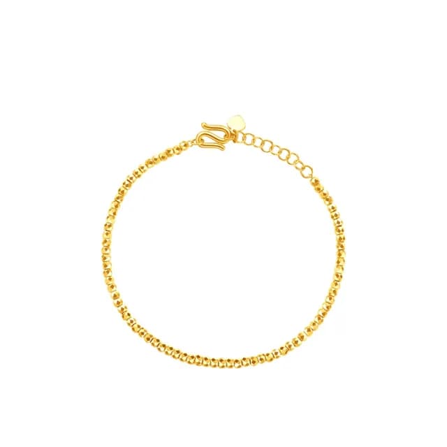 【周大福】爆閃滿天星小金珠黃金手鍊_計價黃金(鍊長16.25cm)