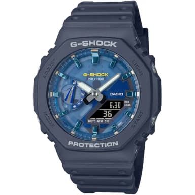 【CASIO 卡西歐】G-SHOCK 海洋運動 農家橡樹 防震八角雙顯電子錶 送禮 禮物 推薦(GA-2100AS-2A)