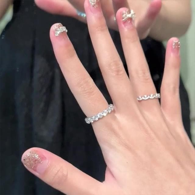 【LEESA】個性戒指\高級感\蕾絲花邊\女生生日禮物\戒指女\925\純銀戒指\簡約ins風\小眾設計\指