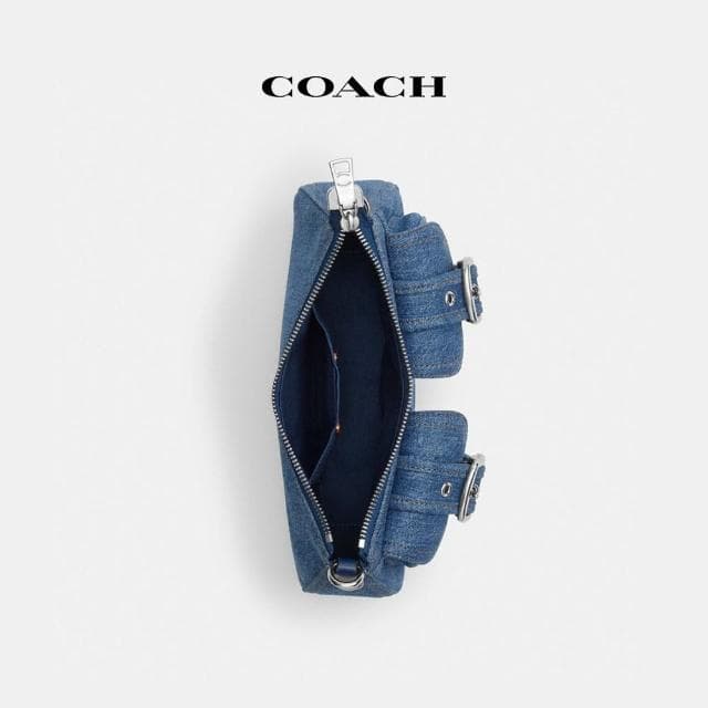 【COACH】蔻馳官方直營 ASHTON手袋-銀色硬體/靛藍色(CAK44)