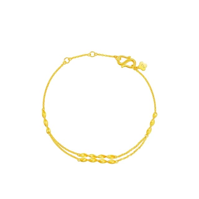 【周大福】穗穗平安麥穗黃金手鍊_計價黃金(鍊長16.25cm)