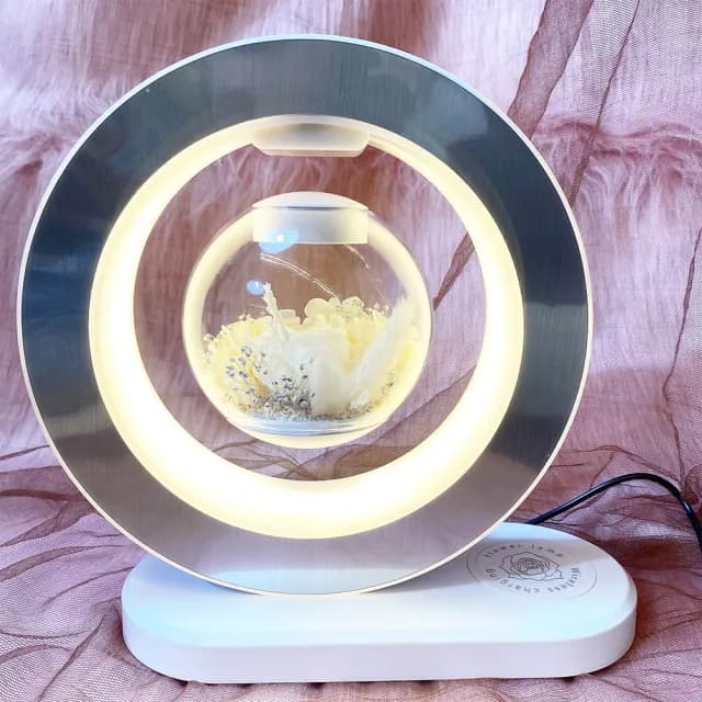 【OSTARA FLORIST 奧斯塔拉花藝】爆款新色 永生花懸浮檯燈含藍芽音響及無線充電(永生花、居家生活、花禮)