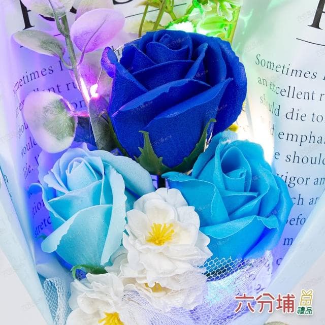 【六分埔禮品】LED櫻花玫瑰香皂花禮盒-多款任選(Ins生日畢業禮物花束人造花母親節告白情人節求婚)