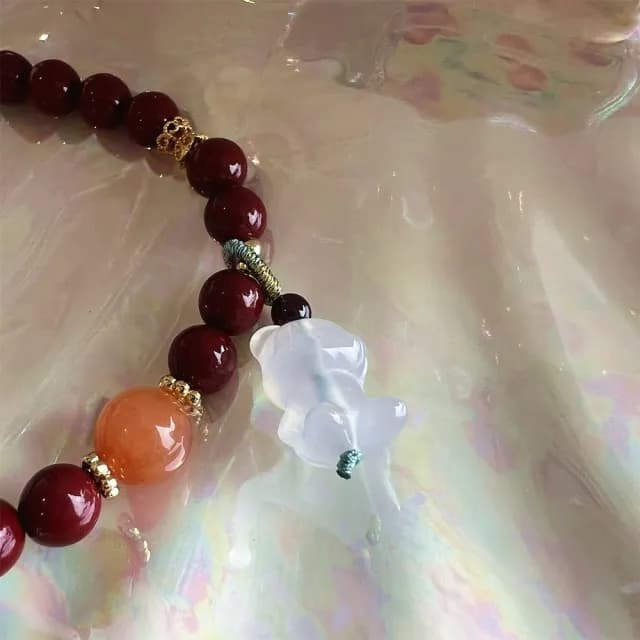 【Penny珮妮】硃砂玉髓小熊手鍊6mm(母親節禮物 送女友 交換禮物  生日禮物 情人節 尾牙 新年 結婚)