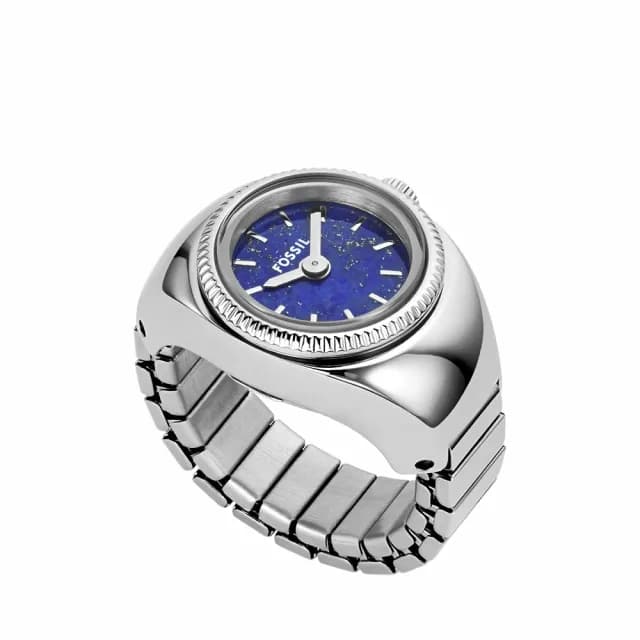 【FOSSIL】Watch Ring 青金石手錶戒指 戒指錶-銀 禮物 送禮 推薦(ES5347)