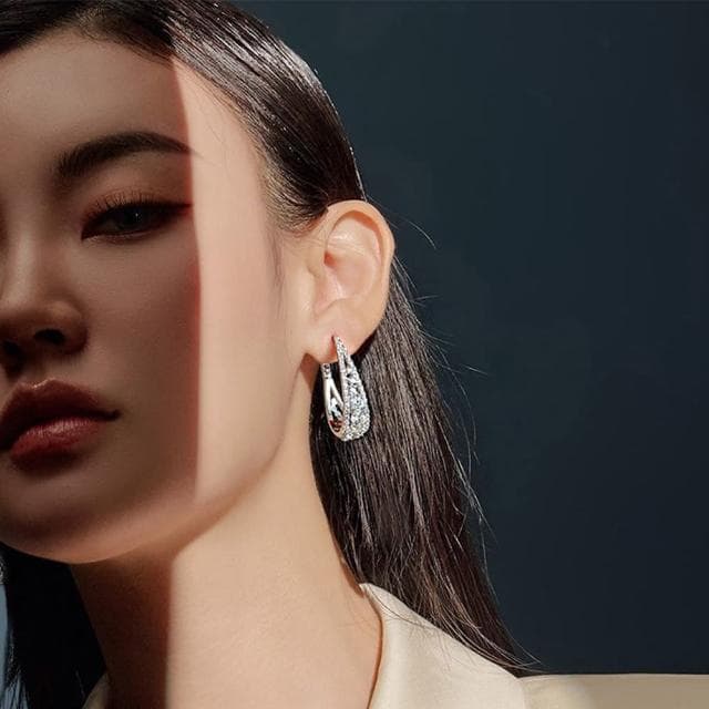 【LEEHER】鋯石耳環/純銀耳環/韓國飾品/耳環/耳飾/耳釘/造型耳環/抗敏耳環/ins風/耳扣/生日禮物/高級感