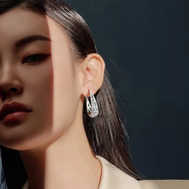 【LEEHER】鋯石耳環/純銀耳環/韓國飾品/耳環/耳飾/耳釘/造型耳環/抗敏耳環/ins風/耳扣/生日禮物