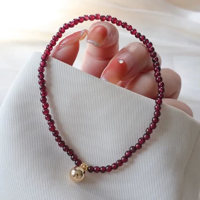 【Penny珮妮】石榴石腳鍊腳繩2款可選(母親節 送女友 交換禮物  生日禮 情人節 尾牙 新年 結婚)