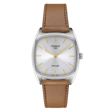 【TISSOT 天梭】Stylist 復古方形石英女錶 中性錶-32mm 母親節 送禮 禮物(T1599091603100)