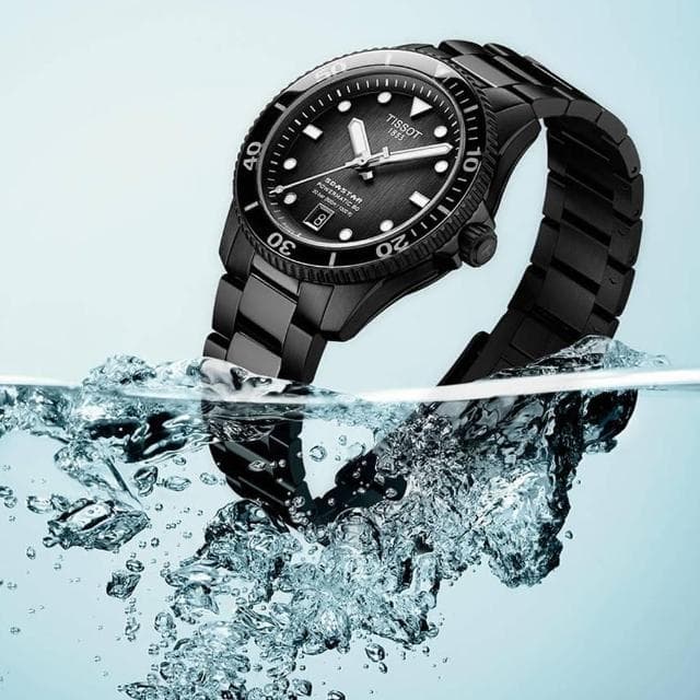 【TISSOT 天梭】Seastar 1000 海洋之星潛水對錶 情侶手錶 送禮 禮物 推薦(T1208073305100+T1202101711600)