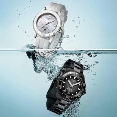 【TISSOT 天梭 官方授權】海洋之星潛水錶 對錶 情侶手錶 禮物(T1208073305100+T1202101711600)