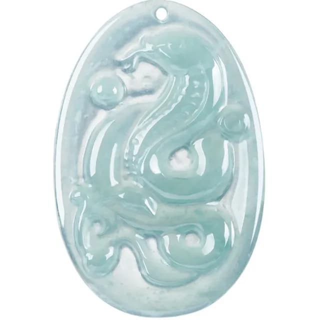 【Penny珮妮】A貨翡翠冰種藍水生肖蛇牌吊墜項鍊(母親節 父親節 交換禮物  生日禮 情人節 尾牙 新年)
