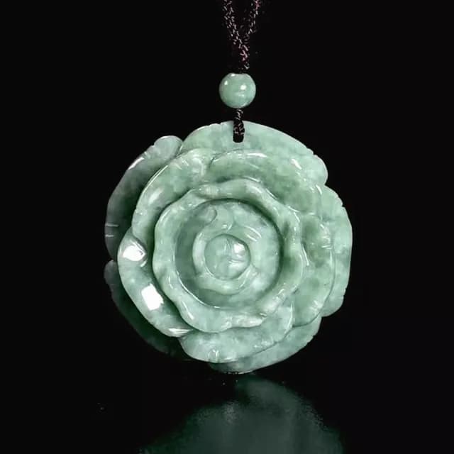 【Penny珮妮】A貨翡翠牡丹吊墜毛衣鍊項鍊(母親節 交換禮物  生日禮 情人節 尾牙 新年 結婚)