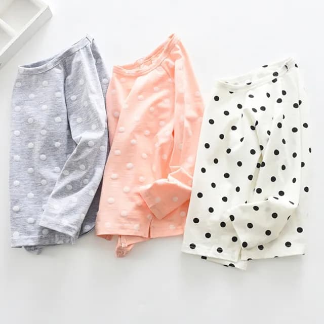 【橘魔法】水洗竹節棉點點長袖上衣(小開岔棉T 中性款 薄長袖 童裝 兒童 女童)