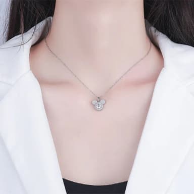 【Penny珮妮】莫桑鑽1克拉滿鑽S925銀項鍊吊墜(母親節 送女友 交換禮物  生日禮 情人節 尾牙 新年 結婚)