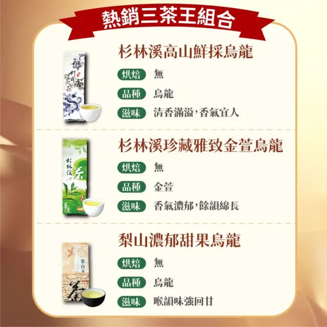 【茶曉得】年度TOP三茶王組合(8件組-共1.5斤 春茶)