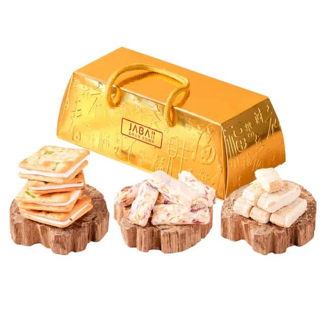 【JABA】聚財金磚禮盒×4盒_口味任選(餅乾_禮盒_開工_拜天公_送禮_零食_糖果)
