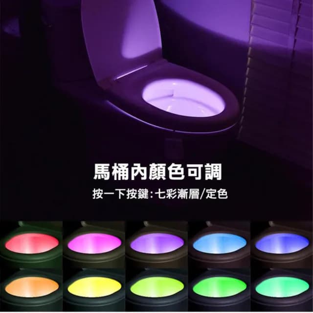 【SW】2入售 智能夜燈 馬桶感應燈 感應燈 小夜燈 LED燈泡 RGB氛圍燈(柔光 自動感光 體感應 夜燈 led感應燈)