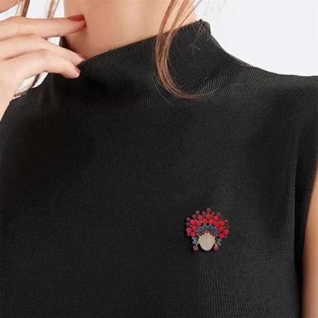 【Penny珮妮】創意京劇紅花旦胸針別針(母親節 送女友 交換禮物  生日禮 情人節 尾牙 新年 結婚)