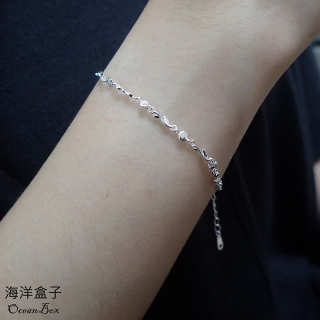 【海洋盒子】清新亮眼玫瑰花藤蔓925純銀手鍊(女用手鍊)