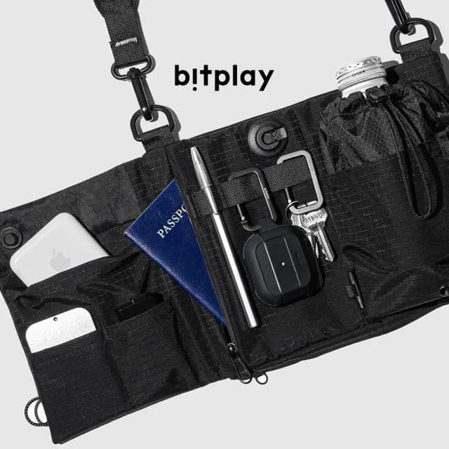 【bitplay】618 2L 跨境旅行小包-黑色(隨身/出國/逛街/護照/手機/水壺/錢包/自由行/登機)