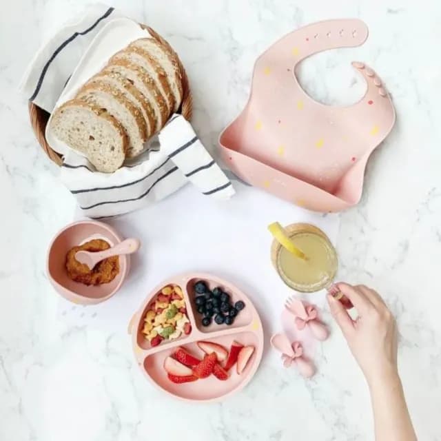 【Oribel】寶寶學習餐具矽膠碗匙組(學習餐具/副食品/矽膠/碗/匙)