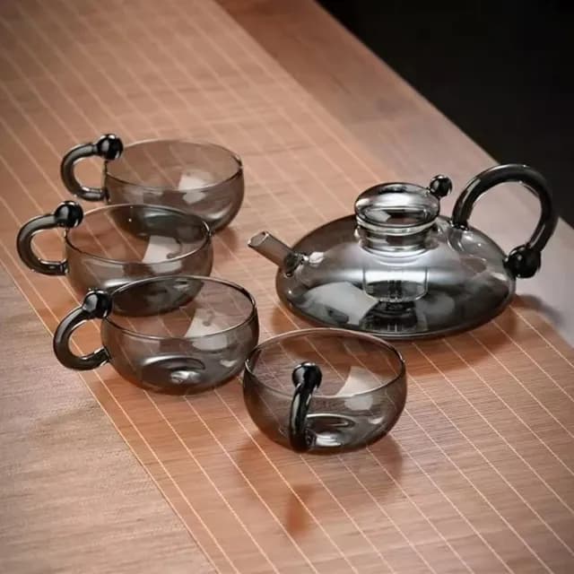 圍爐煮茶壺 高硼矽玻璃輕奢家用功夫茶具 加厚花茶燒水壺 創意鼠尾壺 煮茶壺(煮茶壺 花茶壺 泡茶壺)