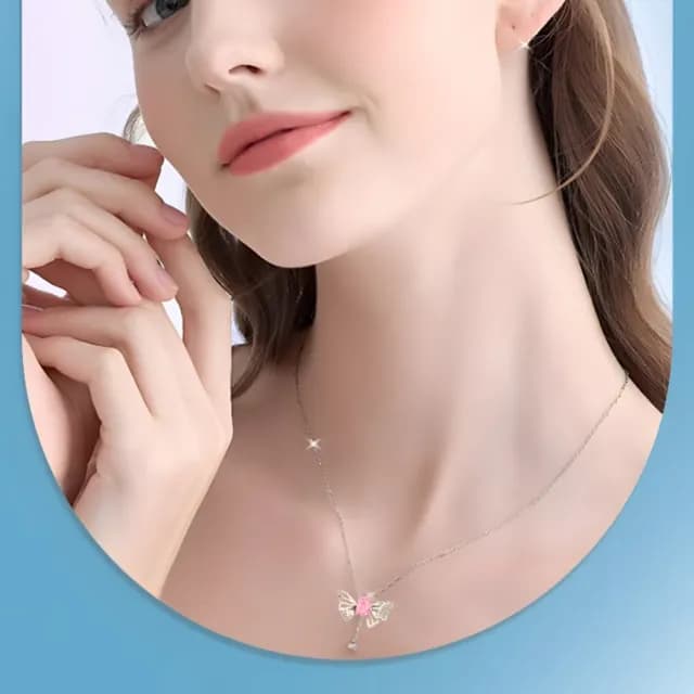 【白晝之約】S925鑲嵌鋯石蝴蝶鎖骨鏈(流蘇 設計感 穿搭必備 鎖骨鍊 短鍊 女 生日禮物 百搭 情人節禮物)