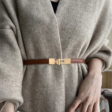 【MoonDy】皮帶 細腰帶 真皮皮帶 收腰皮帶 皮帶女 細皮帶 牛皮腰帶 腰鏈 腰繩 生日禮物 大衣腰帶 復古腰帶