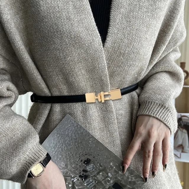 【MoonDy】皮帶 細腰帶 真皮皮帶 收腰皮帶 皮帶女 細皮帶 牛皮腰帶 腰鏈 腰繩 生日禮物 大衣腰