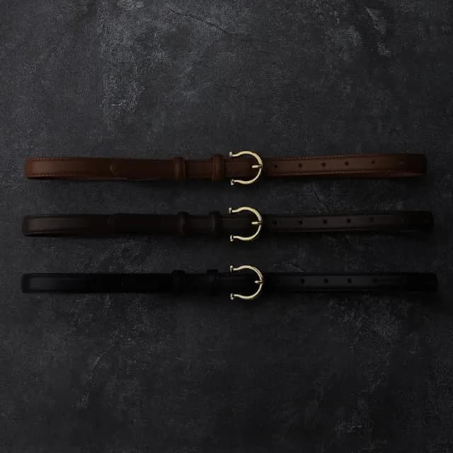 【MoonDy】雙11 皮帶 腰帶 金扣皮帶 女生皮帶 真皮皮帶 牛皮腰帶 收腰皮帶 馬蹄扣 細皮帶 生日 