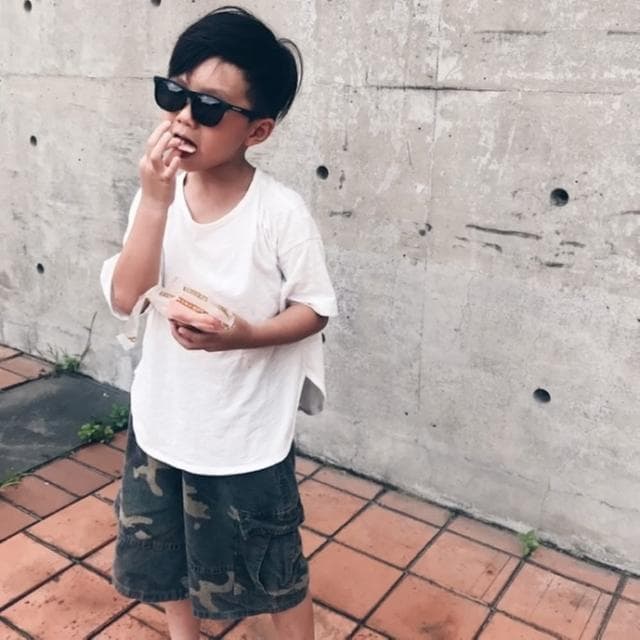 【橘魔法】高質感森林系寬鬆闊肩竹節棉短袖上衣(T恤 棉T 中性款 男童 女童 兒童 童裝)