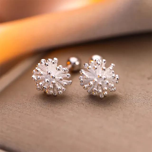 【維克維娜】盛開蒲公英925純銀耳環