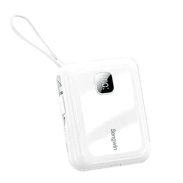 【HongXin】10000mAh 22.5W 可拆式自帶雙線LED數顯行動電源 PD/QC快充(行動電源/自帶線)