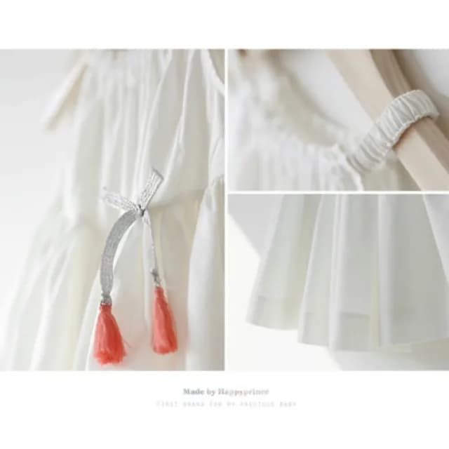 【橘魔法】小清新流蘇蝴蝶結吊帶連身洋裝(春夏 短袖 無袖 背心洋裝 女童 童裝 兒童)