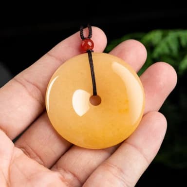 【Penny珮妮】金絲玉大平安扣吊墜項鍊毛衣鍊(母親節 父親節 送男友 交換禮物 生日 情人節 尾牙 新年)