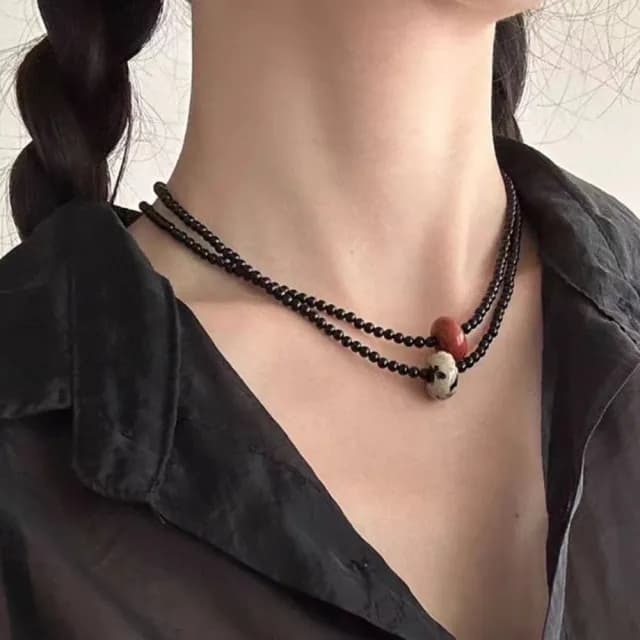 【Penny珮妮】黑瑪瑙玉石吊墜項鍊2款可選(母親節禮物 交換禮物 送女友 生日禮物 情人節 尾牙 新年 結婚)