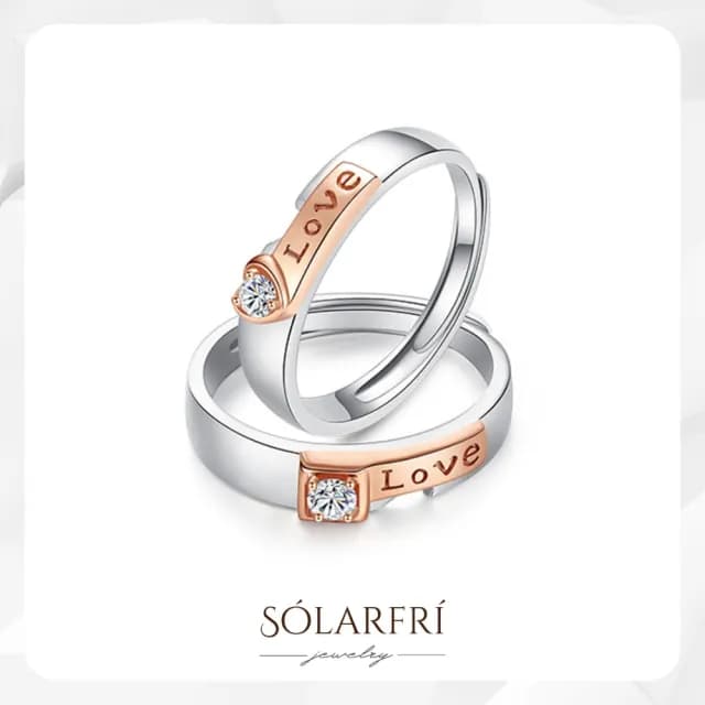 【SOLARFRi】浪漫閃耀對戒指｜可調整戒圍大小附品牌禮盒(女友老婆情人生日求婚紀念日禮物)