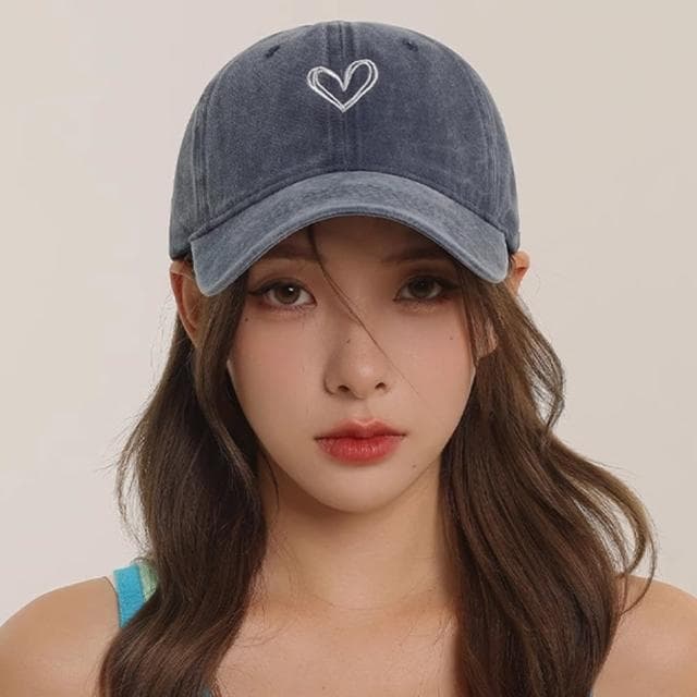 【MoonDy】鴨舌帽 棒球帽 帽子 女帽 情侶帽 愛心 韓國帽子 休閒帽 百搭 遮陽帽 休閒帽 圓頂 生
