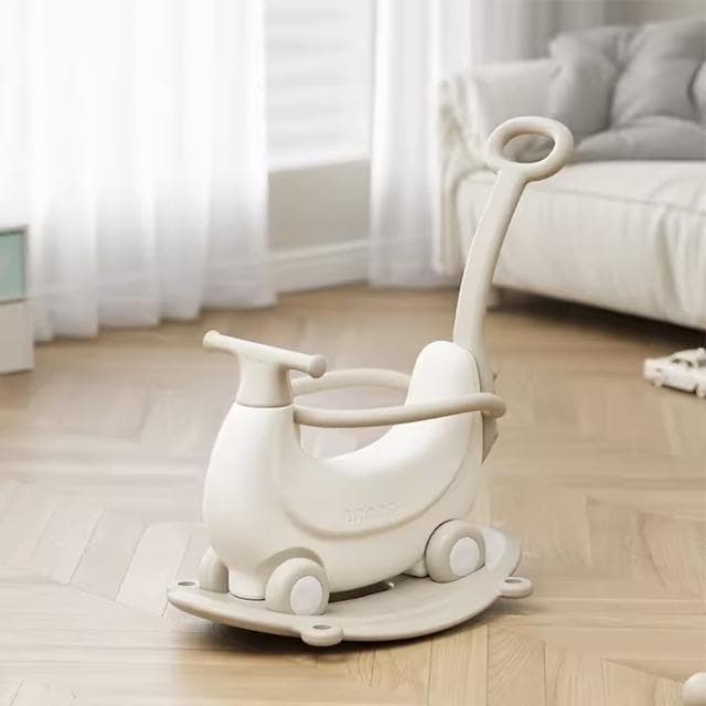【i-Smart】四合一多功能日系香蕉造型蹦蹦車搖搖馬滑步車推車(寶寶生日周歲禮物彌月禮物)