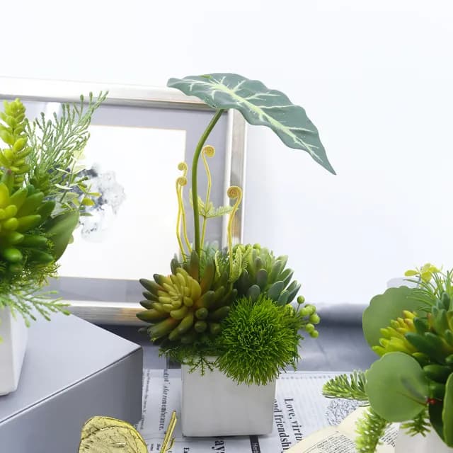 【HUGO DECO 榆果傢飾】觀音蓮葉佛手蓮香氛植栽(擬真植物/人造盆栽/綠化/佈置/禮物)