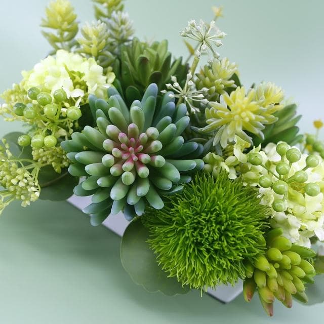 【HUGO DECO 榆果傢飾】佛手蓮繡球組合長盆香氛植栽(擬真植物/人造盆栽/綠化/佈置/禮物)