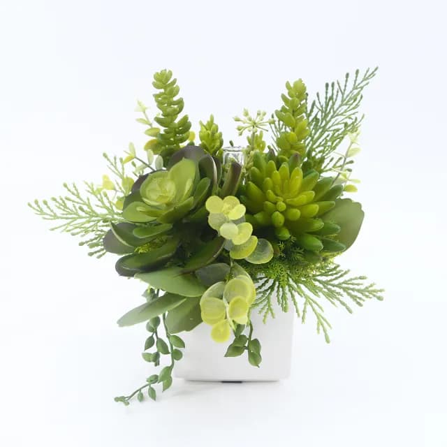 【HUGO DECO 榆果傢飾】小寶石蓮多肉香氛植栽(擬真植物/人造盆栽/綠化/佈置/禮物)